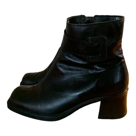 Polar Star women’s black leather boots shoes medium heels size : 8 - Picture 5 of 12